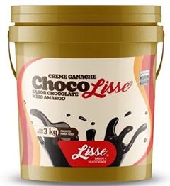 CREME GANACHE CHOCOLATE MEIO AMARGO CHOCOLISSE, ADIMIX,  BALDE 3KG