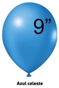 BALAO 9 PARTY AZUL CELESTE JOY C/50UN