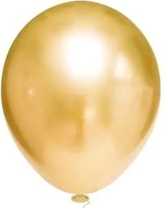 BALAO 9 PARTY OURO CROMADO JOY C/25UN