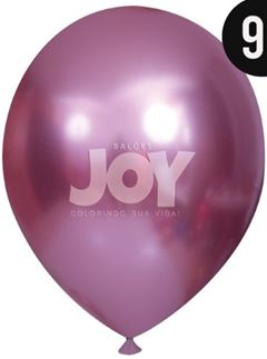 BALAO 9 PARTY PINK CROMADO JOY C/25UN