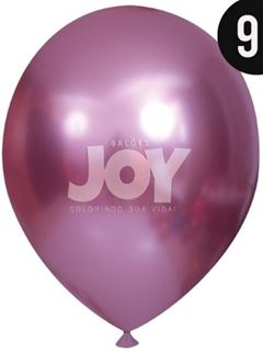 BALAO 9 PARTY ROSA CROMADO JOY C/25UN