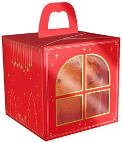 CAIXA MINI PANETONE JANELA C/ALCA NATAL LUZ PC/10UN