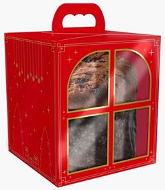CAIXA PANETONE JANELA C/ALCA NATAL LUZ PC/10UN