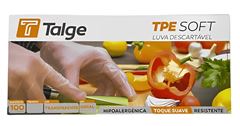 LUVA TPE SOFT TRANSPARENTE M TALGE C/100UN