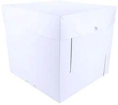 CAIXA BOLO CUBO VISOR 32X28 BRANCA 10X1
