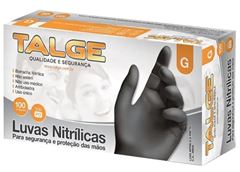 LUVA NITRILICA PRETA S/PO G TALGE  C/100