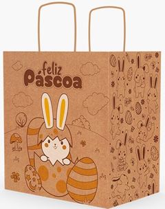 SACOLA ECO M PASCOA COLORIR PC/10UN