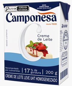 CREME DE LEITE UHT17% CAMPONESA 200G CX27UN