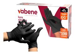 LUVA NITRILICA INDUSTRIAL PRETA (GG) VABENE PC/100UN