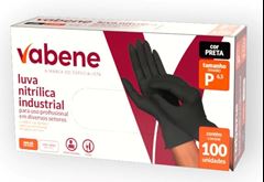 LUVA NITRILICA INDUSTRIAL PRETA (P) VABENE PC/100UN