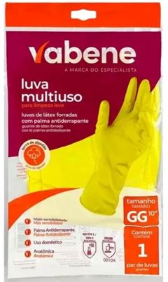 LUVA LATEX VABENE AMARELA GG 1PAR