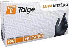 LUVA NITRILICA PRETA S/PO P TALGE  C/100