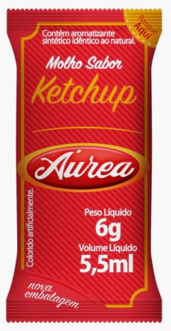 KETCHUP, AUREA, SACHE, 6G, CAIXA COM 196 UNIDADES