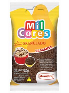 GRANULADO CROCANTE, MAVALÉRIO, SABOR CHOCOLATE, 80G