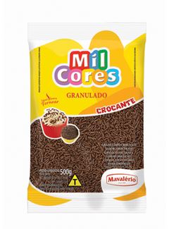 GRANULADO CROCANTE, MAVALÉRIO, SABOR CHOCOLATE, 500G