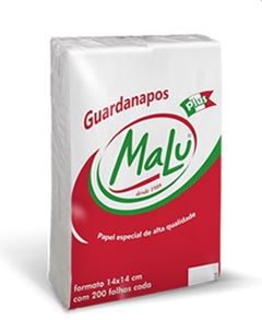 GUARDANAPO MALU 14X14 FARDO COM 20 PACOTES DE 200 UNIDADES