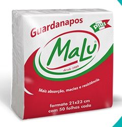 GUARDANAPO MALU 21X23 FARDO COM 48 PACOTES DE 50 UNIDADES